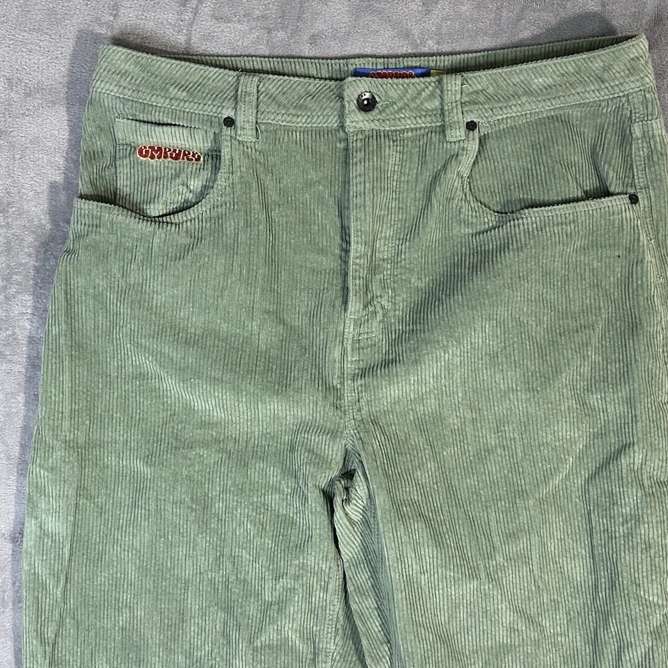 Empyre зеленый вельветовые брюки мужские 36 расслабленный крой ретро коньков Y2K стиль повседневный - Изображение 3 из 4