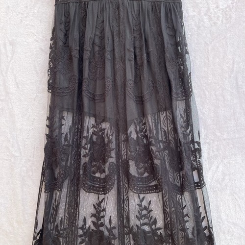 Honey Punch Floral Lace Overlay Maxi Romper Dress Black Womens Large Witchy - Picture 9 of 15