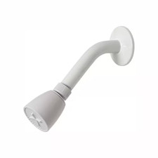 1-Spray Patterns 2 In. Single Wall Mount Fixed Shower Head in White