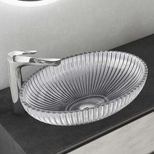 Waschbecken glas Aufsatzwaschbecken glas Waschtisch glas Oval  Minerva04 NEU !!!