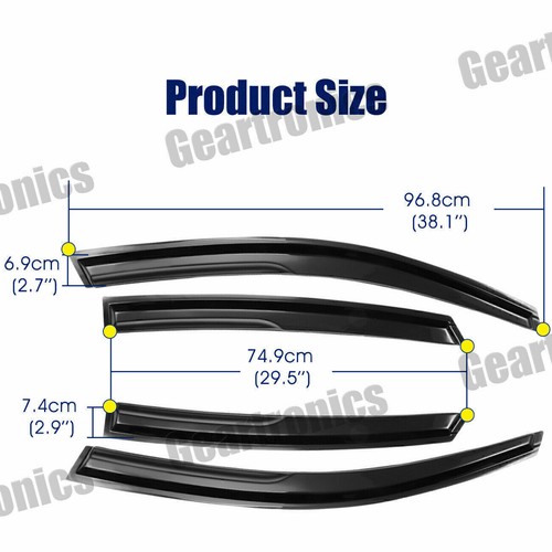 FIT FOR 2016-2020 10TH GEN HONDA CIVIC 4DR SEDAN MUGEN STYLE BLACK WINDOW VISOR - Foto 3 di 12