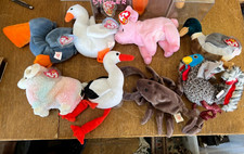 Lot of 8 Ty Beanie Babies _ Bam, Hamlet, Stinger, Lurkey, Jake, Scoop, & More