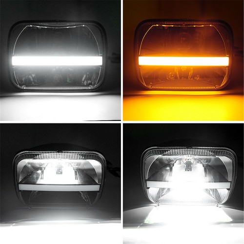 for Ford E-100 E-150 E-250 E-350 Econoline Van 2PCS 5x7" 7x6 LED Headlights Halo - Picture 4 of 12