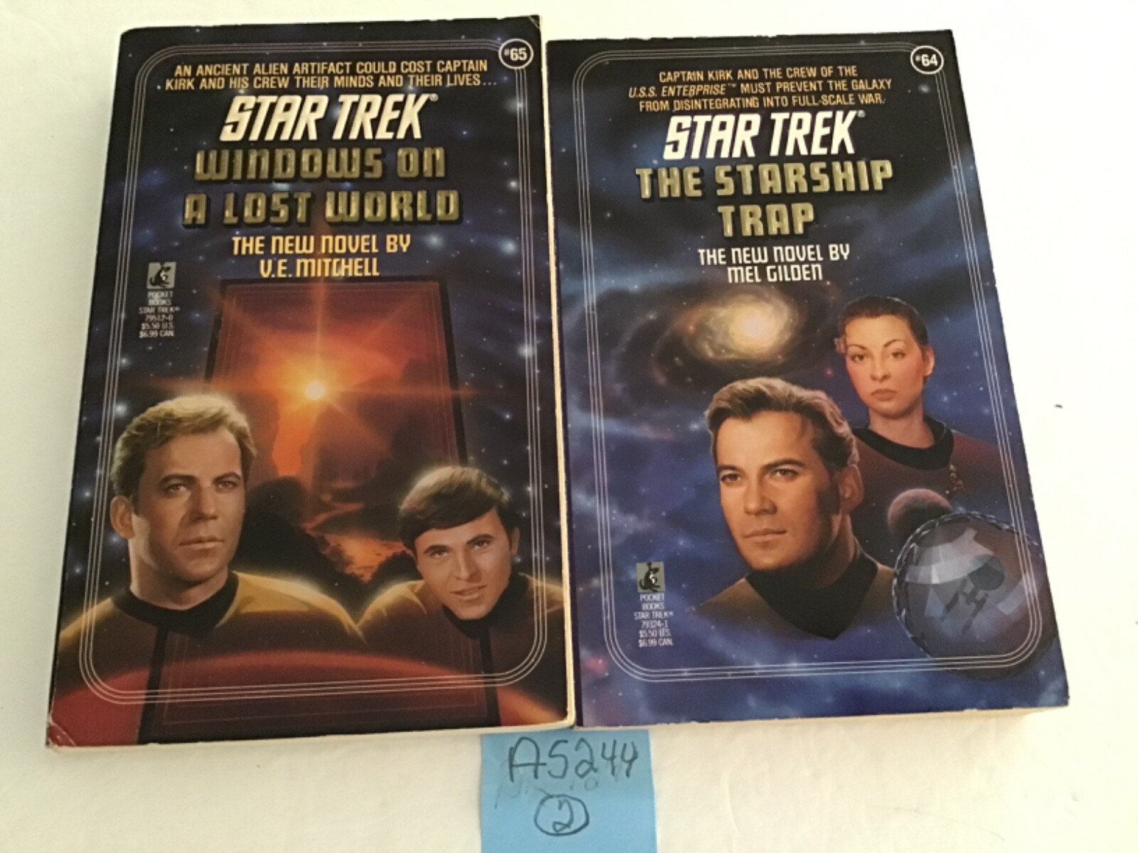 AS244 Lot Of 2 Star Trek SCI-FI Novels   Starship Trap & windows on a Lost World