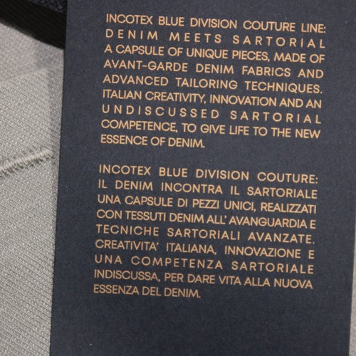 Pantaloni jeans Incotex nuovi con etichette taglio 5 tasche taglia 33 US in misto cotone grigio tinta unita misto lino - Foto 6 di 15