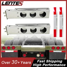 30" Chrome Steel Mud Flap Hanger Set for Semi Trucks&Spring Loaded 2.5" Bolt 2PC