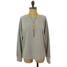 Circle X Pullover Sweatshirt Top Size S Long Sleeve Lightweight Gray NWT B28