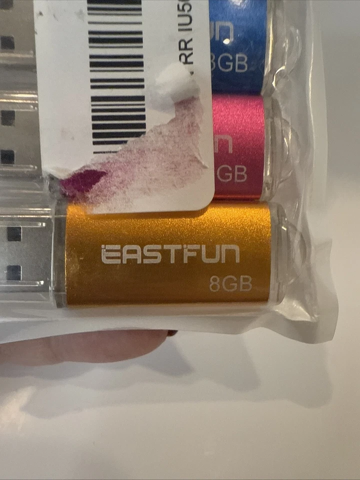 EAST FUN 5 Pack 5 Colors 8GB USB MEMORY Stick NEW - Image 2 of 3