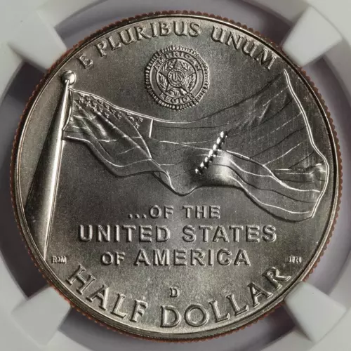 2019D NGC MS69 Struck Thru Reeding American Legion Half Dollar Mint Error Unique