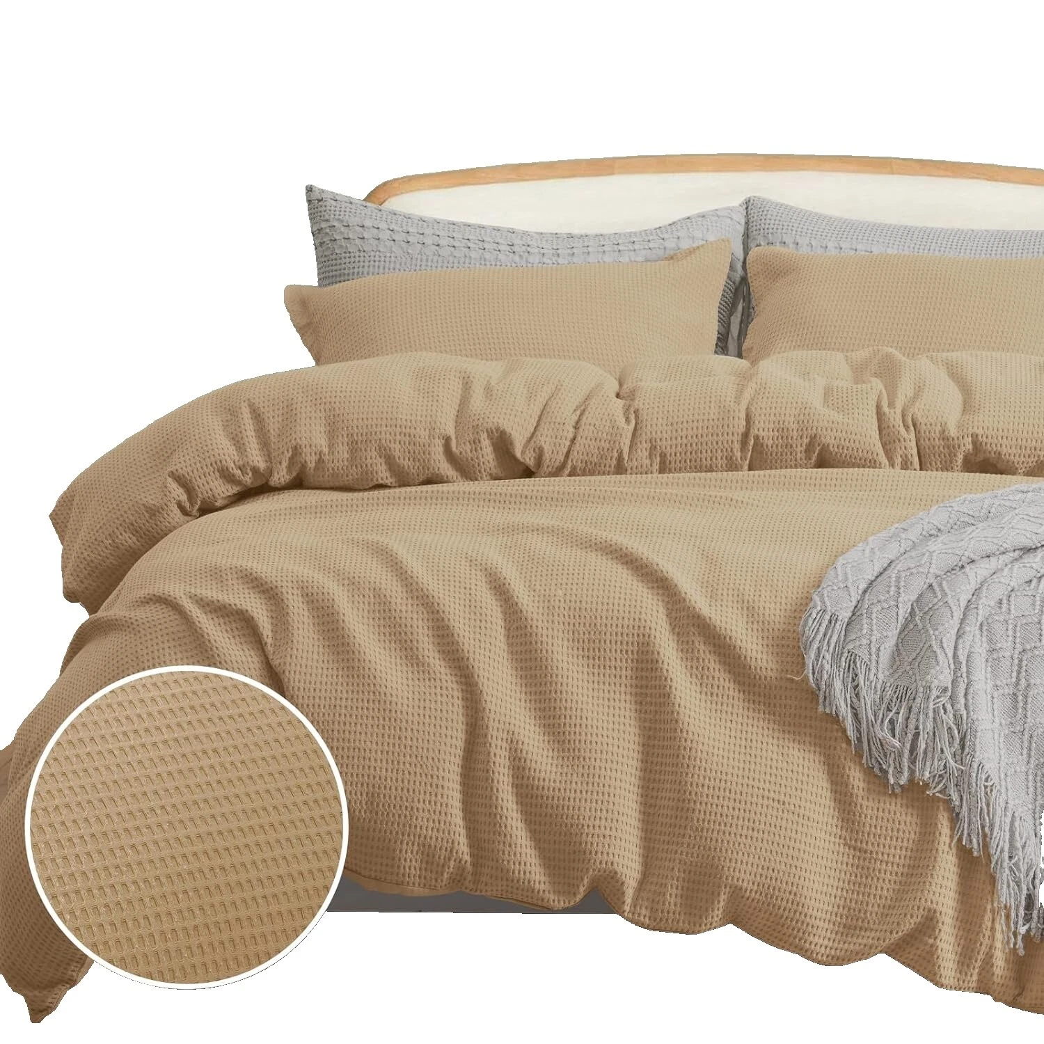 Mezcla de algodón marrón Fundas de edredón y Juegos de Cama