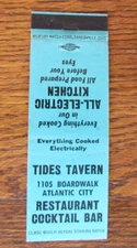 ATLANTIC CITY, NEW JERSEY MATCHBOOK COVER: TIDES TAVERN EMPTY MATCHCOVER -C