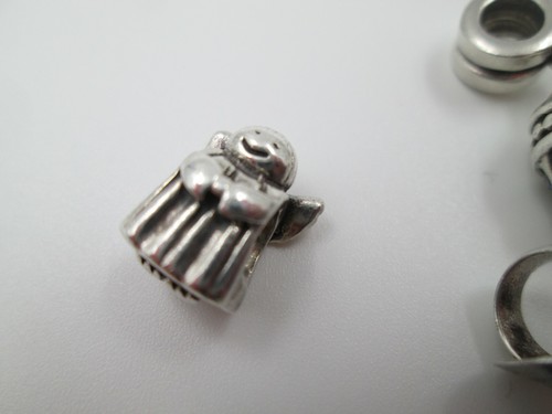 Lote 7 colgantes / dijes para pulsera mujer. Plata de ley. Diferentes motivos - Imagen 5 de 9