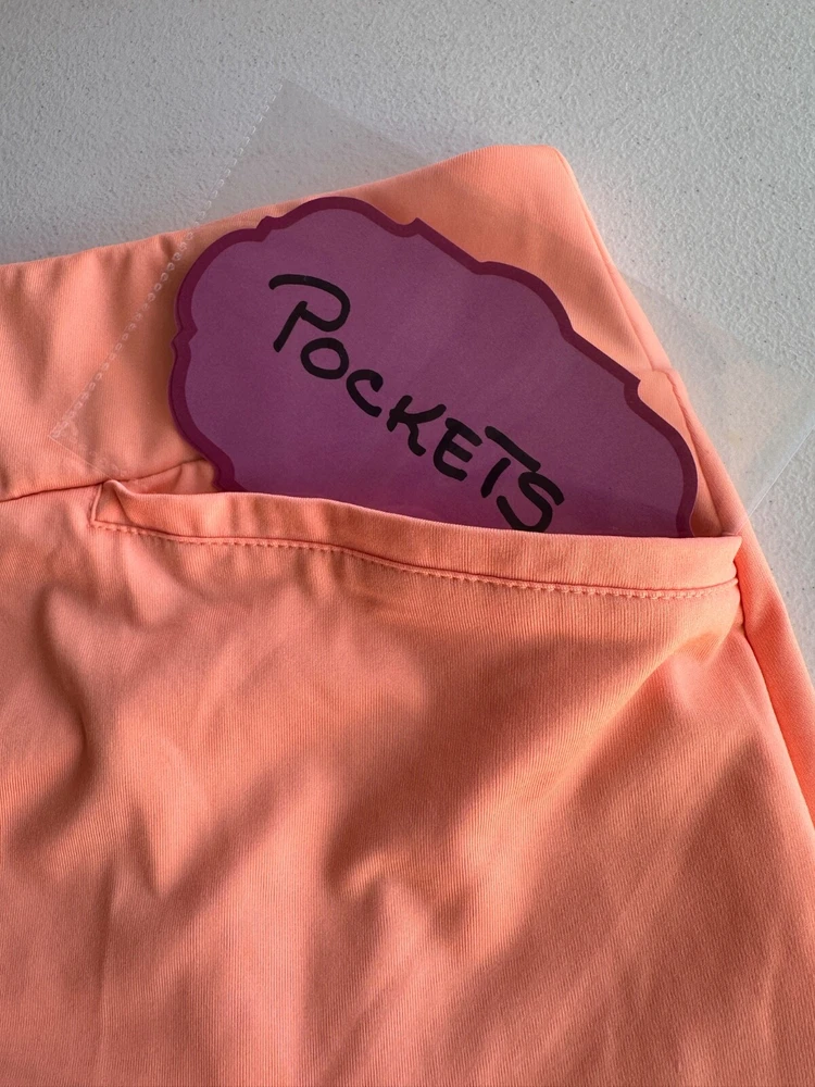 Tail Tennis Skirt L Skort Shorts Lined Neon Orange Pockets Studded Pickleball Tail Tennis Skirt L Skort Shorts Lined Neon Orange Pockets Studded Pickleball