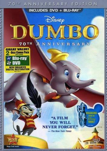 Dumbo (Two-Disc 70th Anniversary Edition Blu-ray / DVD Combo Pack in DVD  - GOOD