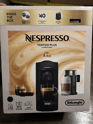 De'Longhi Nespresso Coffee Machine With Aeroccino3 Milk Frother- Black-Brand New