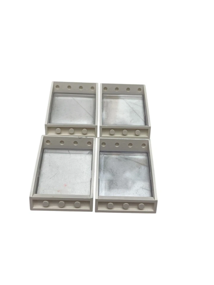 4pc LEGO Window 4 x 4 x 3 Roof w/ Trans-Clear Glass (4447/4448) 4447c01 Set 6397 - Image 2 of 4