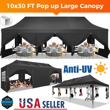 Pop up Canopy 10'x30' Outdoor Garden Gazebo Waterproof UPF50+ Heavy Duty Tent