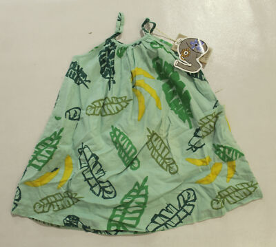 Nadadelazos Baby Girl's Banana Leaves Dress LV5 Light Okra Green Size 18-24M