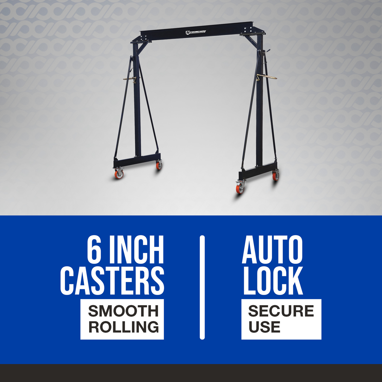 Strongway Adjustable Gantry Crane, 4000Lb. Capacity, 8.2ft.12.14ft