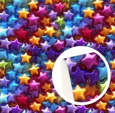 3D Star FAUX LEATHER ROLL 12'' x 55'' SMOOTH TEXTURE 1268653 Celestial