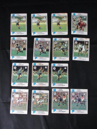 x15 SCANLENS 1974 NRL RUGBY CARDS CANTERBURY BULLDOGS SUIT COLLECTOR / DEALER - Picture 1 of 1