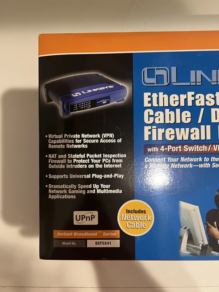 Linksys Etherfast Cable DSL Router 10 Mbps 4-Port 10/100 BEFSR41 Version 2 NEW - Image 2 of 3