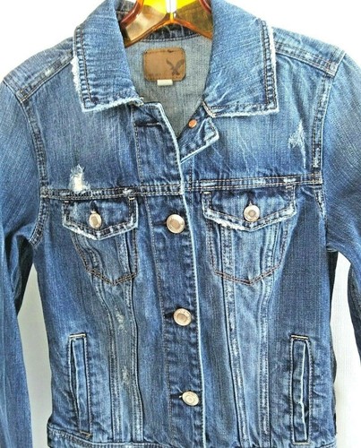 Blue Jean Jacket Denim Coat Size XS | eBay