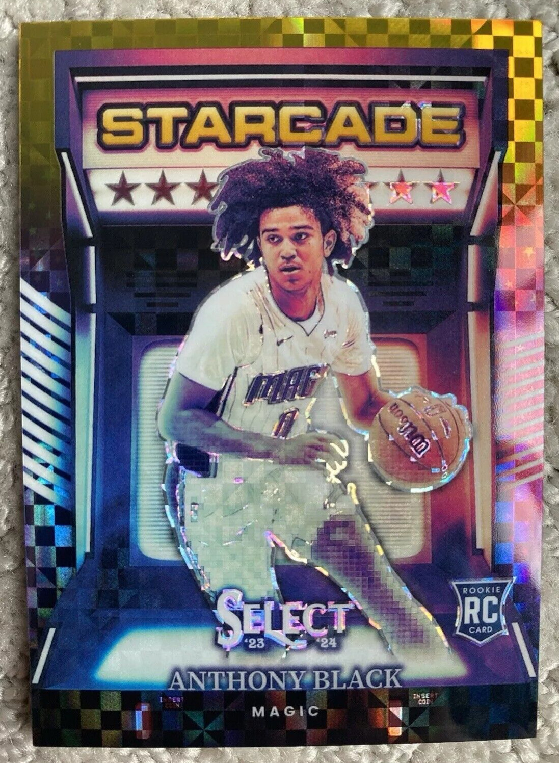 2023-24 Select Anthony Black RC #25 STARCADE GOLD Prizm #'d 01/10 SSP CASE HIT