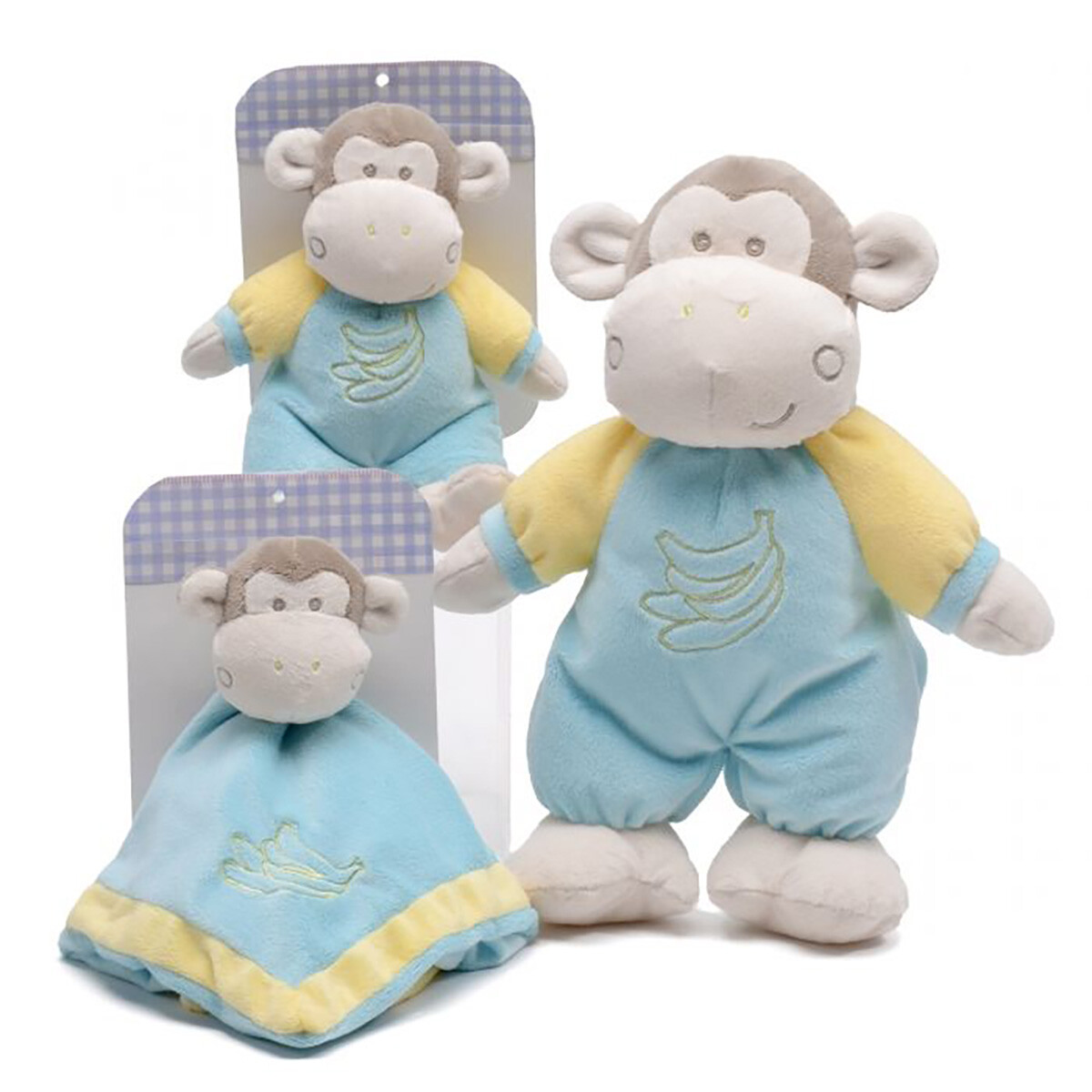 Unipak Monkey Baby Plush Set - Security Blankie 12 Rattle 8 - Rattle 12 7190₽