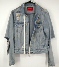 Nwt Signature Distressed Denim Jacket Blue Medium