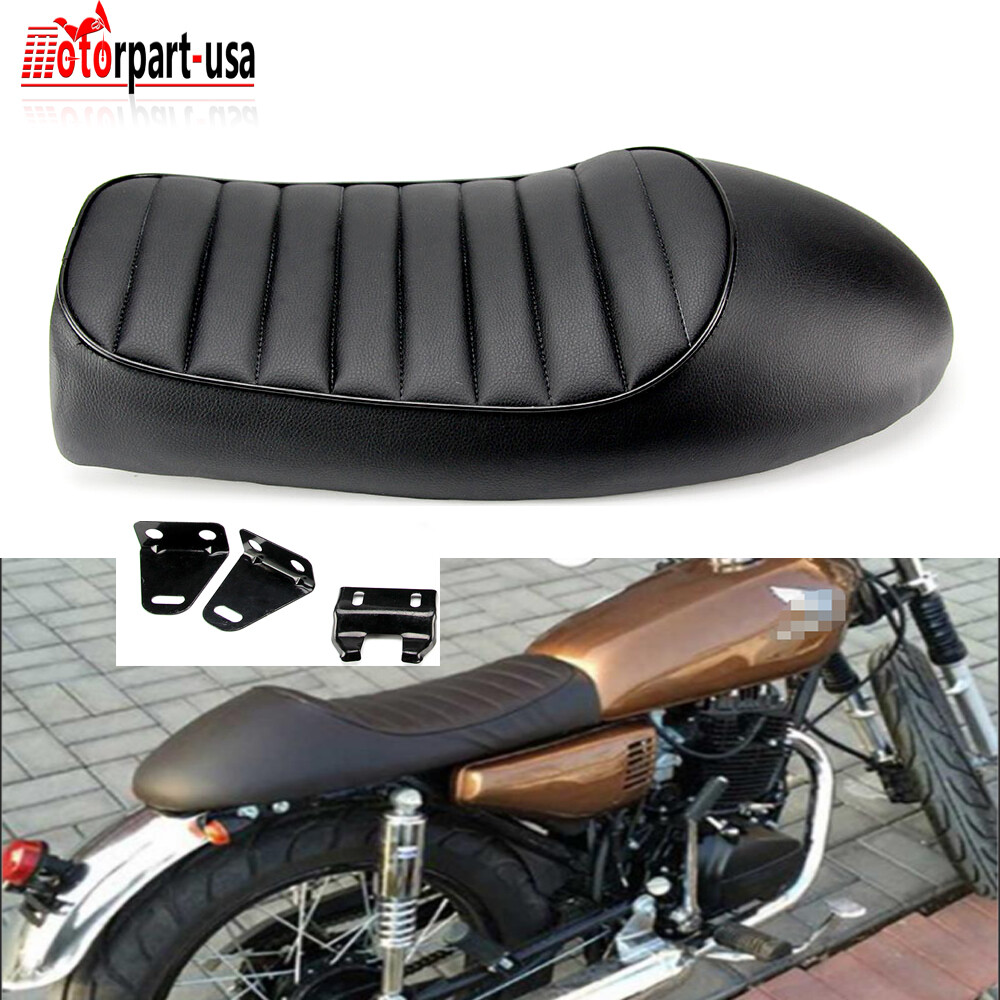 Motorcycle Cafe Racer Vintage Flat Brat Hump Saddle Seat For Honda - View #12