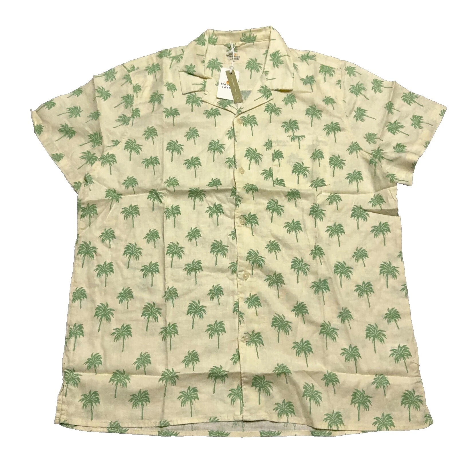 Hemp Floral Casual Button-Down Shirts for Men
