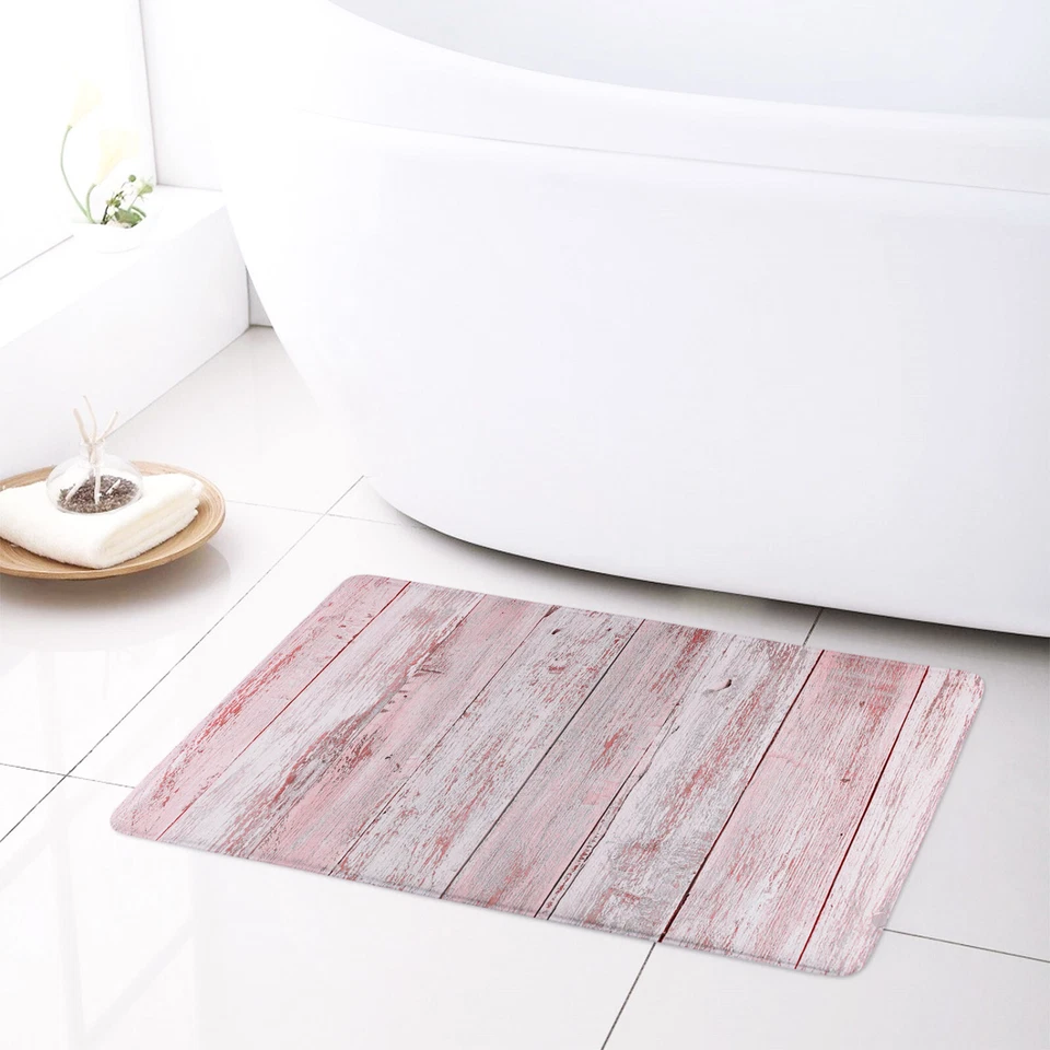 Pink Western Farmhouse Rustic Wood Shower Curtain Bathroom Accessories Set - Image 4 of 4