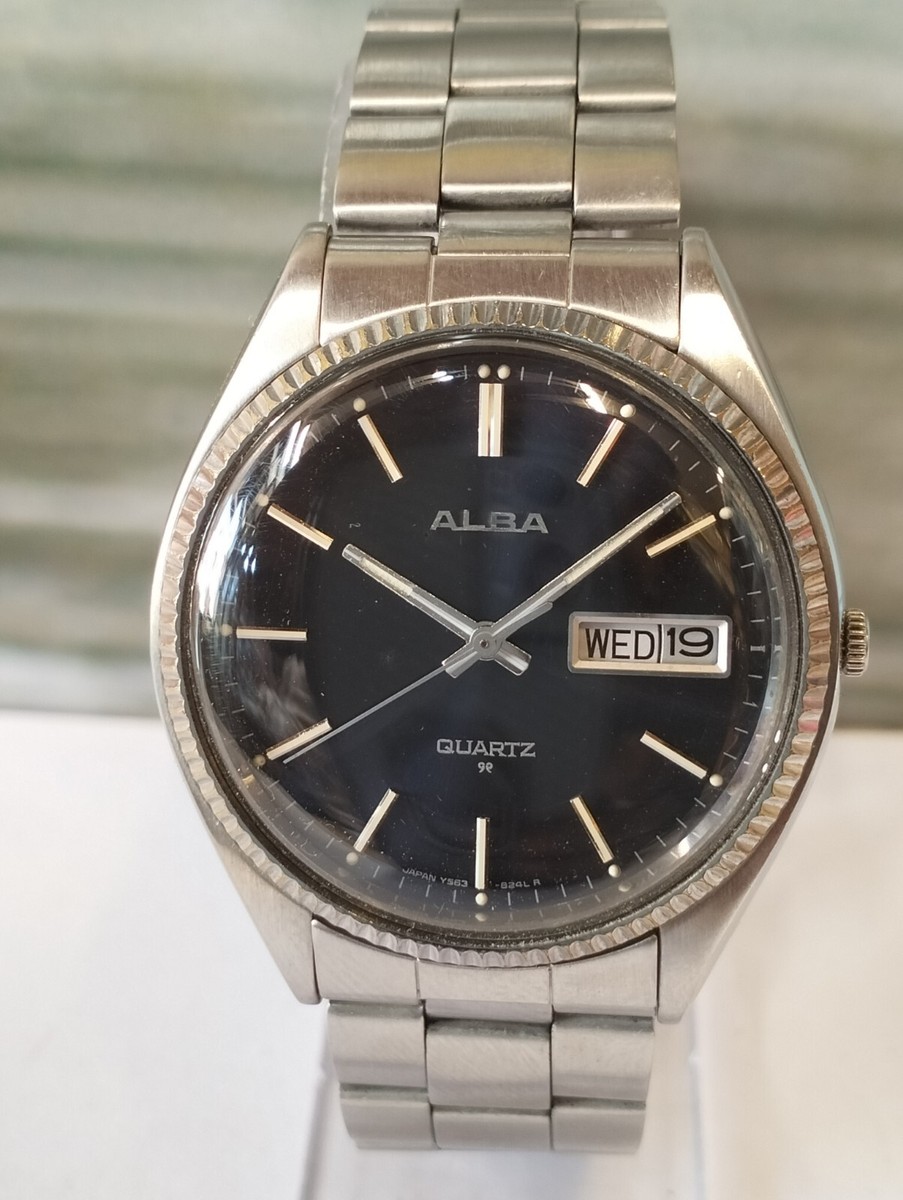 ALBA QUARTZ BLUE DIAL Y563-8010 JAPAN MEN'S FULL WORKING ALL