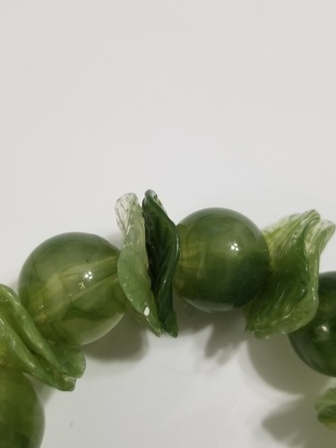 Muy bonito plástico verde/? pulsera elástica hojas y cuentas b29 - Imagen 5 de 14