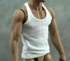 1/6 scale White Tank Top For 12" Hot Toys PHICEN Worldbox TBLeague Male Figure
