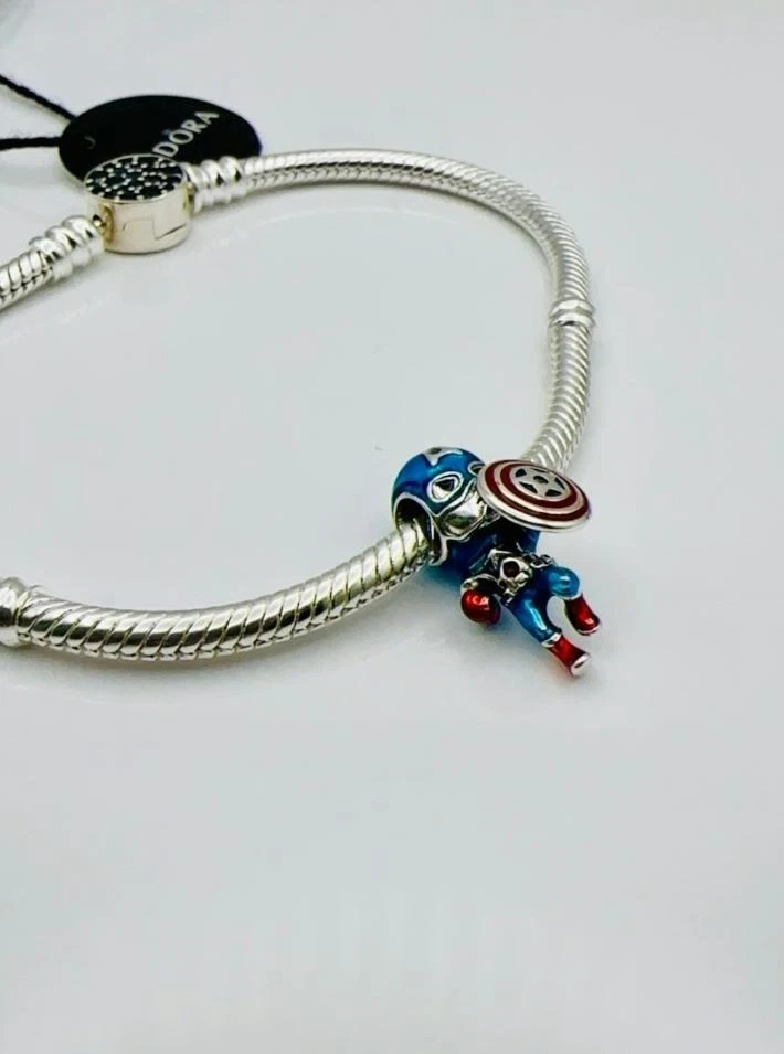 Original Pandora x Marvel The Avengers Captain America Charm-Anhänger S 925 - Bild 3 von 4