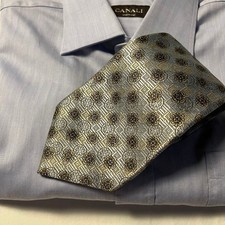 Robert Talbott Tie Best of Class 100% Silk Metallic Geometric Floral Made in USA