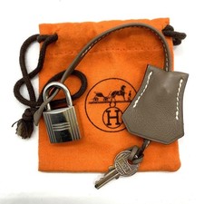 Hermes Clochette Cadena Key Set Swift Etoupe Unisex 8.1in Pre owned