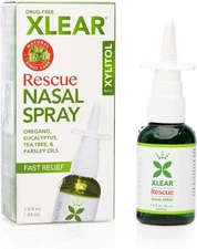 Xlear Rescue Nasal Spray, Natural Saline Nasal Spray with Xylitol, Oregano,...