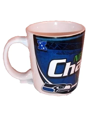 Taza Seattle Seahawks 2005 NFC Champions Super Bowl XL Copa de Fútbol NFL Foto 2 de 3