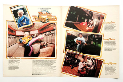 Vintage Dolly Parton Loretta Lynn tour bus 1979 original 2 page advertisement
