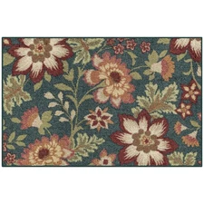 Mainstays Farmhouse Oversized Floral Teal Indoor Accent Rug, 1'8"x2'10"