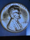 1954 LINCOLN WHEAT PENNY~PROOF NO MINT MARK~ERROR "L" ON RIM UNCIRCULATED.