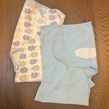Guriken Baby Swaddle Wrap Elephant Print 100 Cotton 0-3 Months 2pack