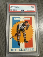 1960 Topps #26 Dit Clapper, PSA 7 #43737651, Boston Bruins