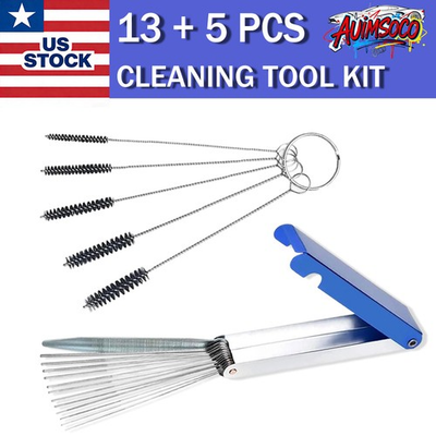 #ad #ad For Carburetor Carb Cleaning Jet Remover Cleaner Tool 18 Needle 5 Wires Brush $4.99