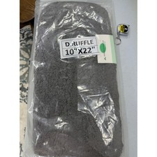 Gray Double Ruffle Bath Rug 10x22   New
