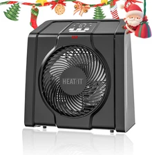 Space Heater for Indoor, Digital Display with Thermostat, 1-12H Timer, Fan Mode,