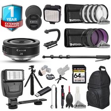 Canon RF 28mm f/2.8 STM Lens - 22pc 64GB Utility Kit  1 Yr Warranty